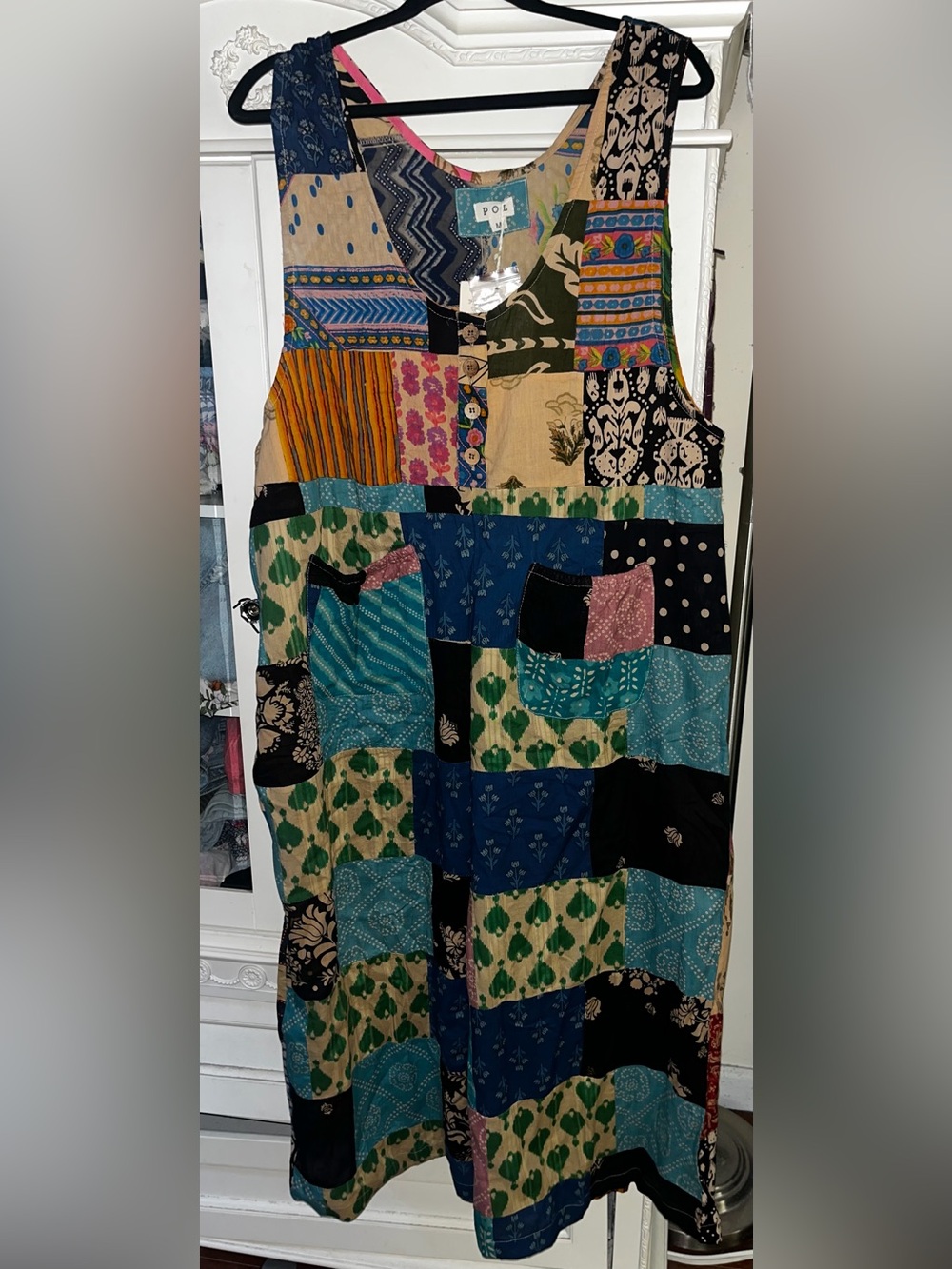 ✨ POL Patchwork Boho Wide-Leg Jumpsuit • NWT • Size Medium ✨